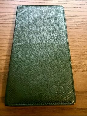Louis Vuitton Forest Green Textured Long Wallet